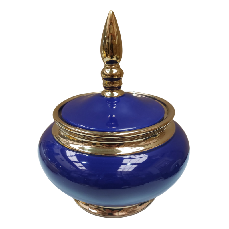 Sopera Porcelana Azul con dorado 29 x 24 cm (Yemanja ) - 12 in